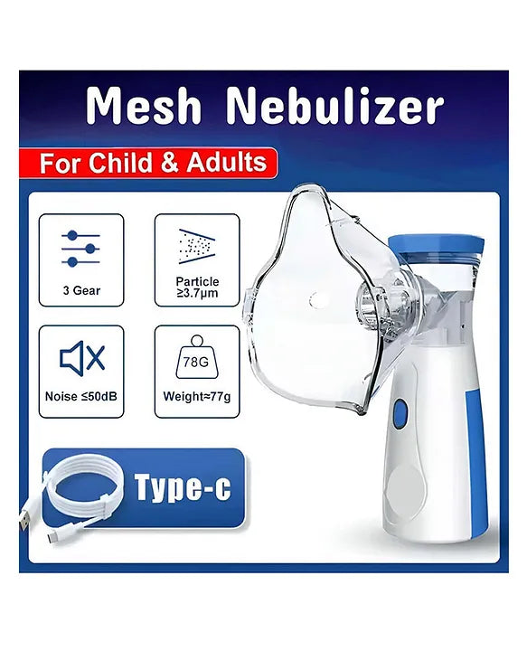 🌬️ Portable Mesh Nebulizer Machine | Silent Rechargeable Nebuliser for Kids & Adults | Fast Relief Anytime, Anywhere