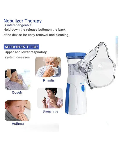 🌬️ Portable Mesh Nebulizer Machine | Silent Rechargeable Nebuliser for Kids & Adults | Fast Relief Anytime, Anywhere