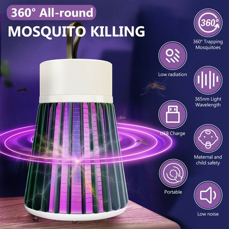 Mosquito Killer Lamp Pro™ – USB Rechargeable UV Light Mosquito Trap | Silent Indoor Bug Zapper for Bedroom, Home & Office