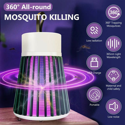 Mosquito Killer Lamp Pro™ – USB Rechargeable UV Light Mosquito Trap | Silent Indoor Bug Zapper for Bedroom, Home & Office