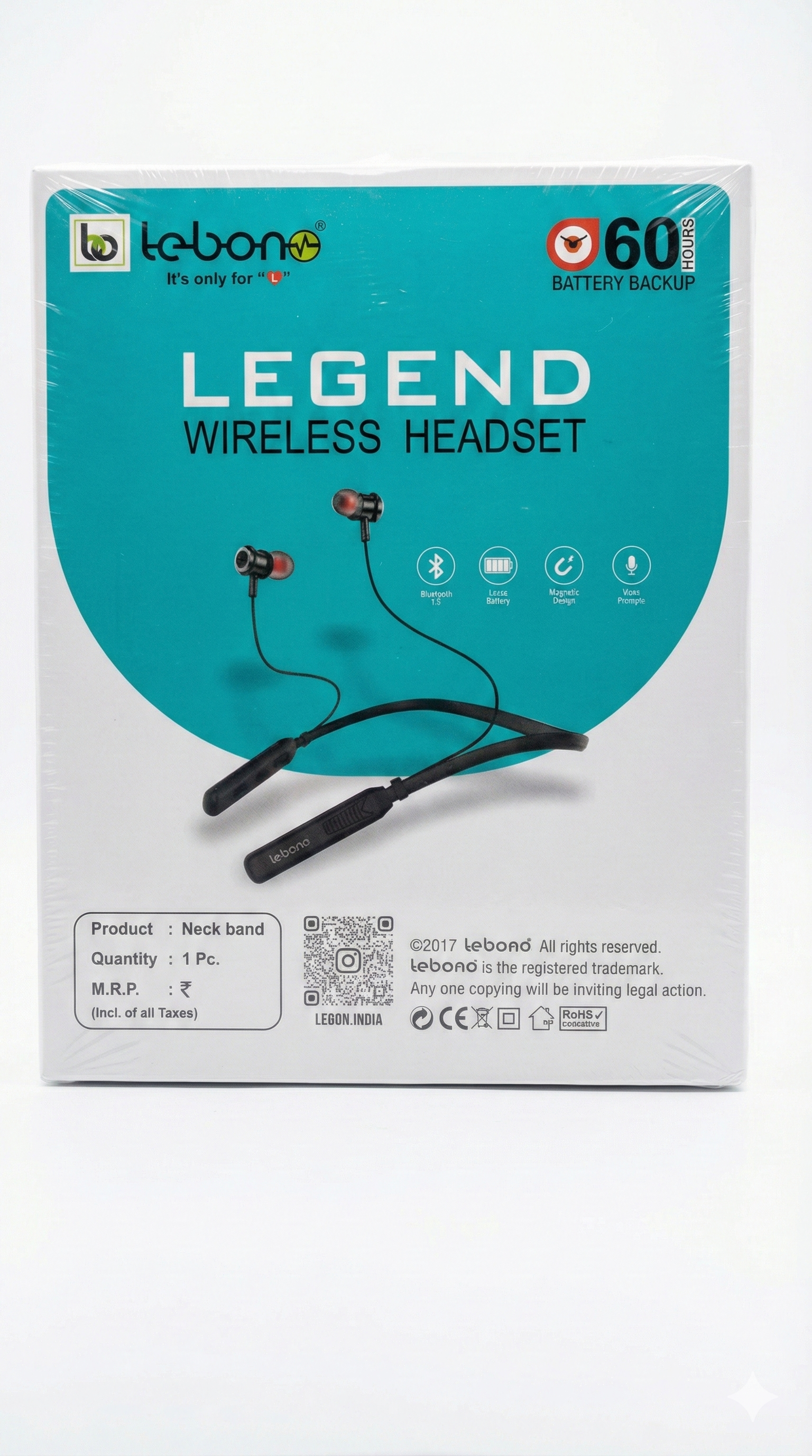 legend neckband Launch Rockerz 113, 6H Battery, Dual Pair, Fast Charge, ENx Tech, Stream Ad Free Music via App Support, Magnetic Buds, Bluetooth Neckband, Wireless with Mic in Ear Earphones (pack of 1)